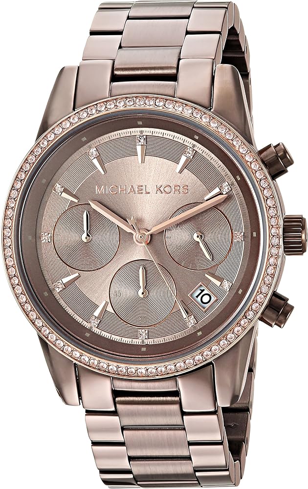 Michael Kors Ritz Chronograph Brown Dial Brown Steel Strap Watch For Women - MK6529 Buy Now By Michael Kors