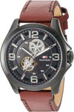 Tommy Hilfiger Bruce Automatic Black Dial Brown Leather Strap Watch for Men - 1791280 Buy Now By Tommy Hilfiger