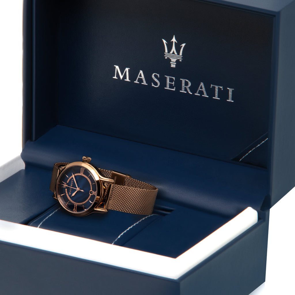 Maserati Epoca Blue Dial Rose Gold Mesh Strap Watch For Women - R8853118503 Buy Now By Maserati