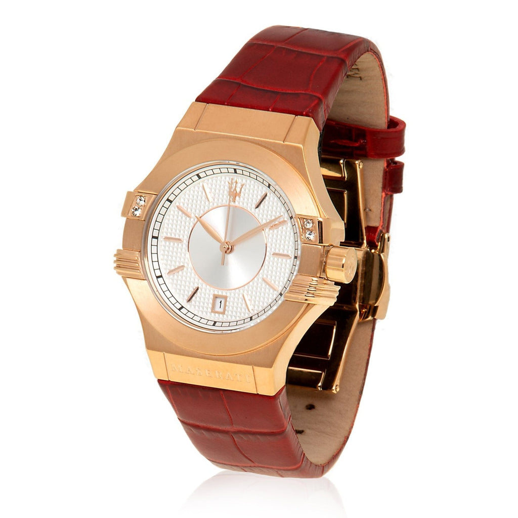 Maserati Potenza Silver Dial Red Leather Strap Watch For Women - R8851108501 Buy Now By Maserati