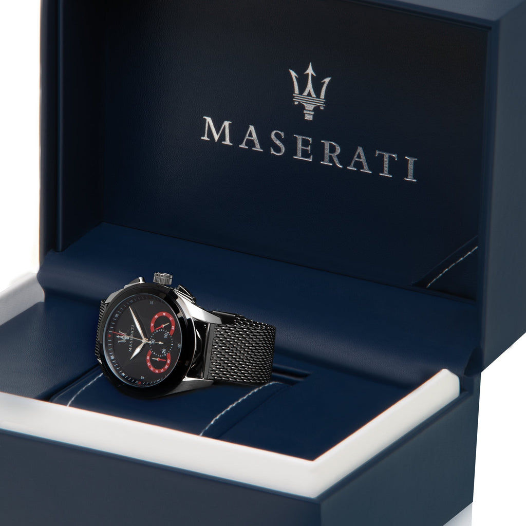 Maserati Traguardo Black Dial Silver Mesh Bracelet Watch For Men - R8873612005 Buy Now By Maserati