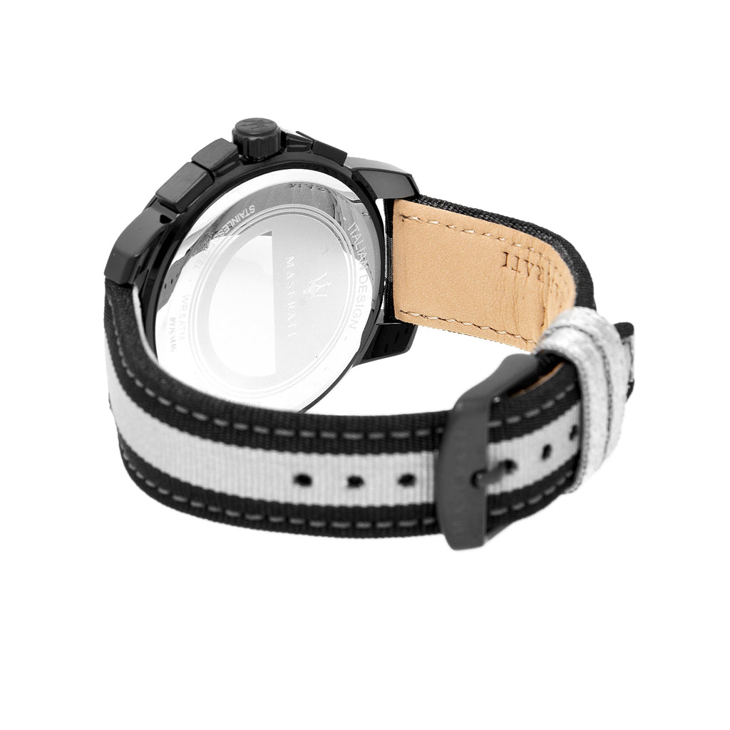 Maserati Royale 44mm Black Dial Stainless Steel Fiber Strap Watch For Men - R8871637002 Buy Now By Maserati