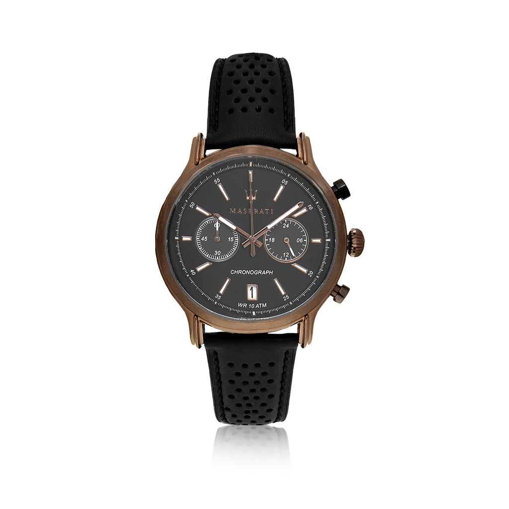 Maserati Legend Chronograph Black Dial Black Leather Strap Watch For Men - R8871638001 Buy Now By Maserati