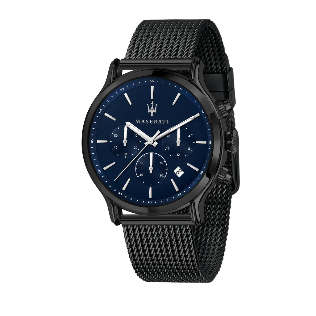 Maserati Epoca Black Edition Blue Dial Black Mesh Bracelet Watch For Men - R8873618008 Buy Now By Maserati