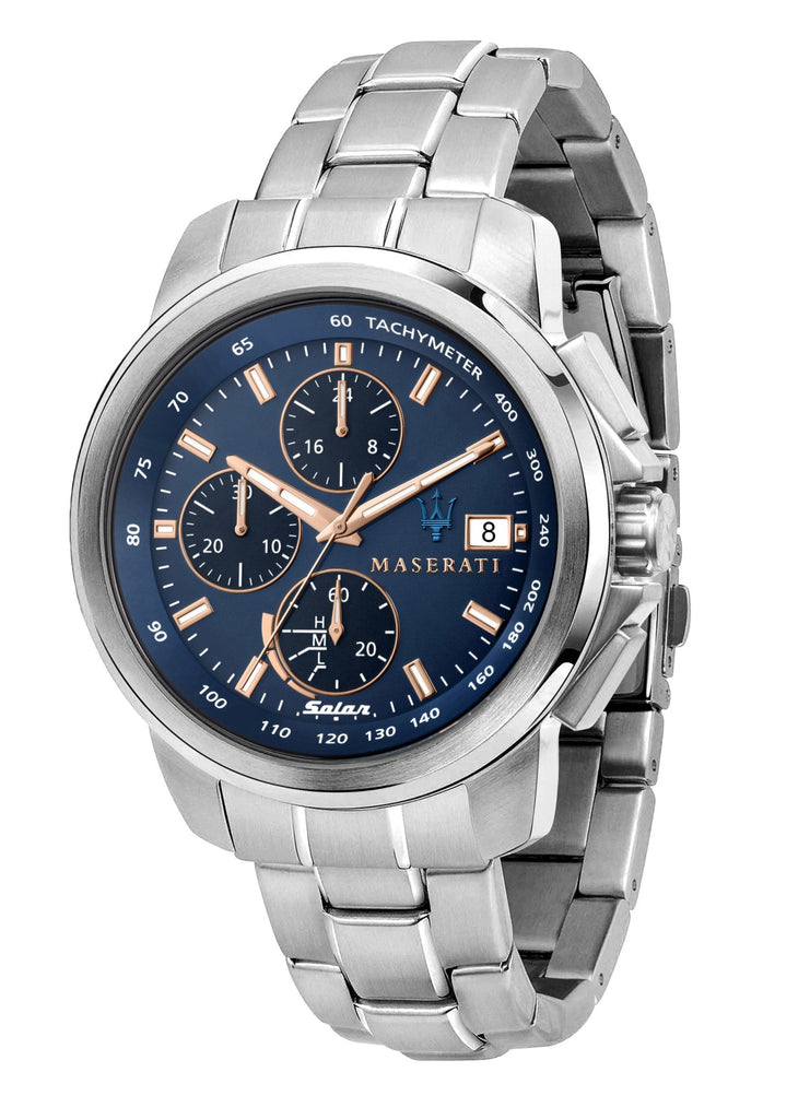 Maserati Successo 44mm Solar Blue Stainless Steel Watch For Men - R8873645004 Buy Now By Maserati