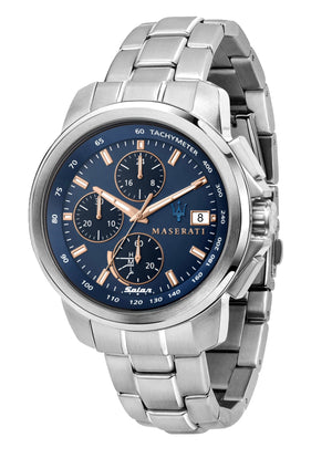 Maserati Successo 44mm Solar Blue Stainless Steel Watch For Men - R8873645004 Buy Now By Maserati