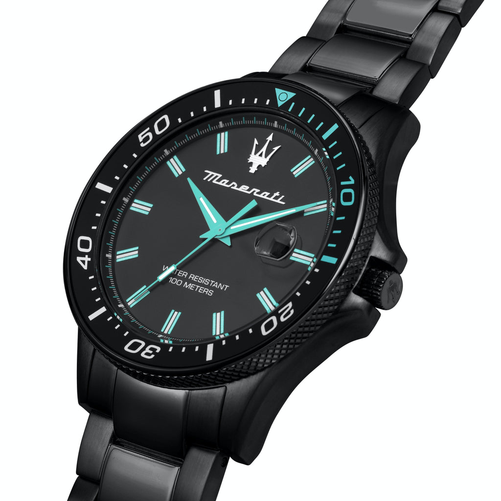Maserati SFIDA Aqua Edition Analog Black Dial Black Steel Strap Watch For Men - R8853144001 Buy Now By Maserati