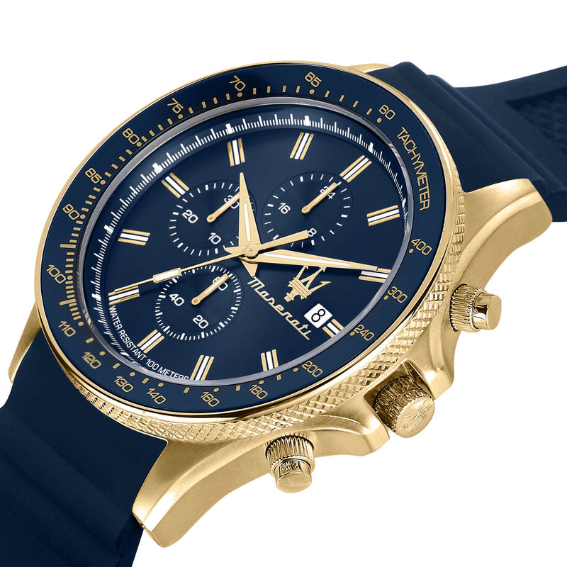 Maserati SFIDA Chronograph Blue Dial Blue Rubber Strap Watch For Men - R8871640004 Buy Now By Maserati