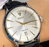 Maserati Epoca White Dial Black Leather Strap Watch For Men - R8851118002 Buy Now By Maserati