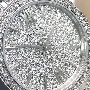 Bulova Crystal Collection Silver Dial Silver Steel Strap Watch for Women - 96L243 Buy Now By Bulova