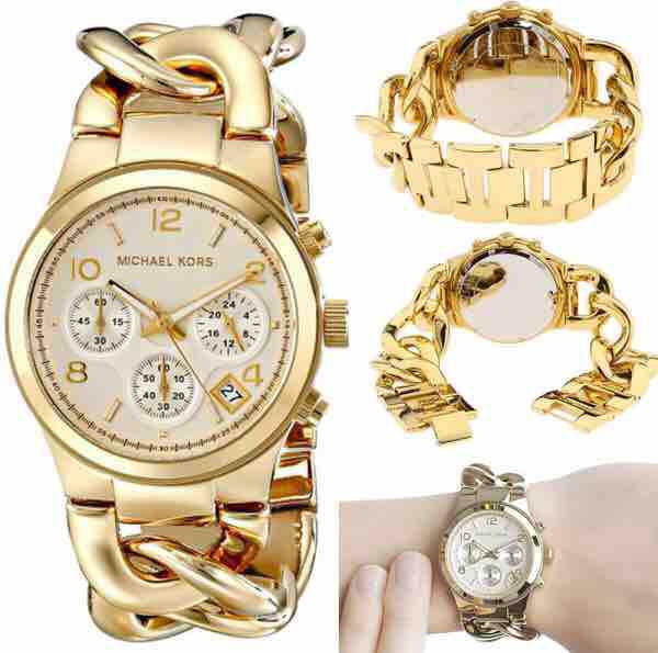 Michael Kors Runway Twist Gold Dial Gold Stainless Steel Strap Watch for Women - MK3131 Buy Now By Michael Kors
