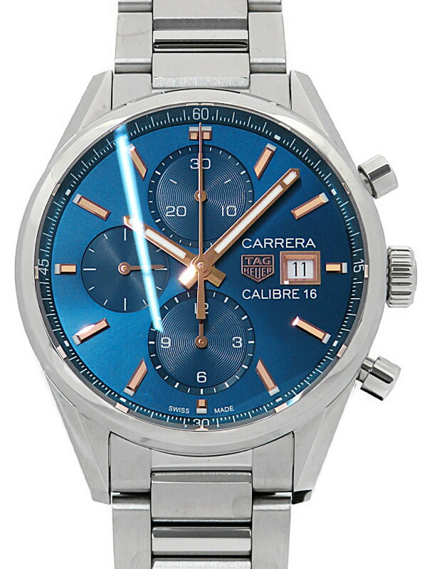 Tag Heuer Carrera Automatic Chronograph Blue Dial Silver Steel Strap Watch for Men - CBK2115.BA0715 Buy Now By Tag Heuer