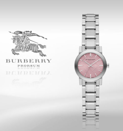 Burberry The City Diamonds Pink Dial Silver Steel Strap Watch for Women - BU9231 Buy Now By Burberry
