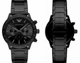 Emporio Armani Mario Chronograph Black Dial Black Steel Strap Watch For Men - AR11242 Buy Now By Emporio Armani