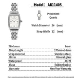 Emporio Armani Gianni T-Bar Quartz White Dial Silver Steel Strap Watch For Women - AR11405