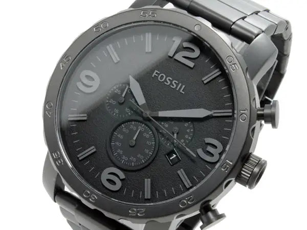 Fossil Nate Chronograph Black Dial Black Steel Strap Watch for Men - JR1401 Buy Now By Fossil