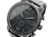 Fossil Nate Chronograph Black Dial Black Steel Strap Watch for Men - JR1401 Buy Now By Fossil