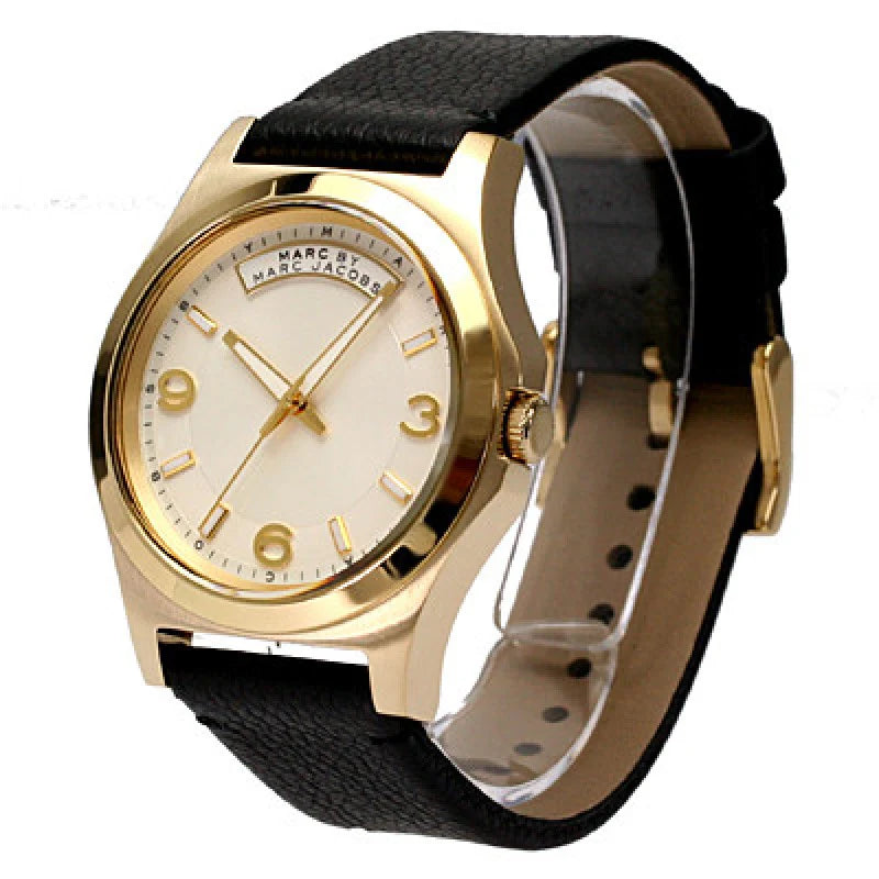 Marc Jacobs Baby Dave Gold Dial Black Leather Strap Watch for Women - MBM1264 Buy Now By Marc Jacobs