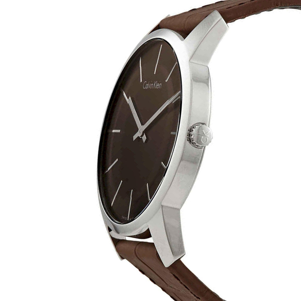 Calvin Klein City Brown Dial Brown Leather Strap Watch for Men - K2G211GK Buy Now By Calvin Klein
