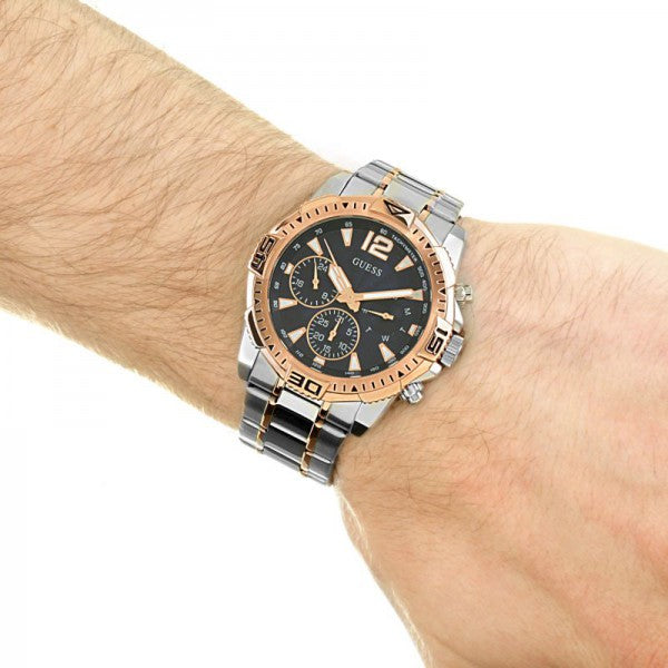 Guess Commander Chronograph Blue Dial Two Tone Steel Strap Watch for Men - GW0056G5 Buy Now By Guess