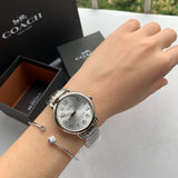 Coach Delancey White Dial Silver Steel Strap Watch for Women - 14502495 Buy Now By Coach