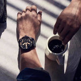 Diesel Mr Daddy 2.0 Chronograph Black Dial Black Leather Strap Watch For Men - DZ7350 Buy Now By Diesel