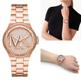 Michael Kors Lennox Three Hand Rose Gold Dial Rose Gold Steel Strap Watch For Women - MK7230 Buy Now By Michael Kors