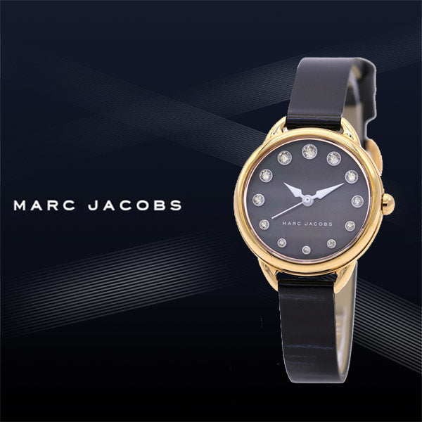 Marc Jacobs Betty Mother of Pearl Black Dial Black Leather Strap Watch for Women - MJ1513 Buy Now By Marc Jacobs