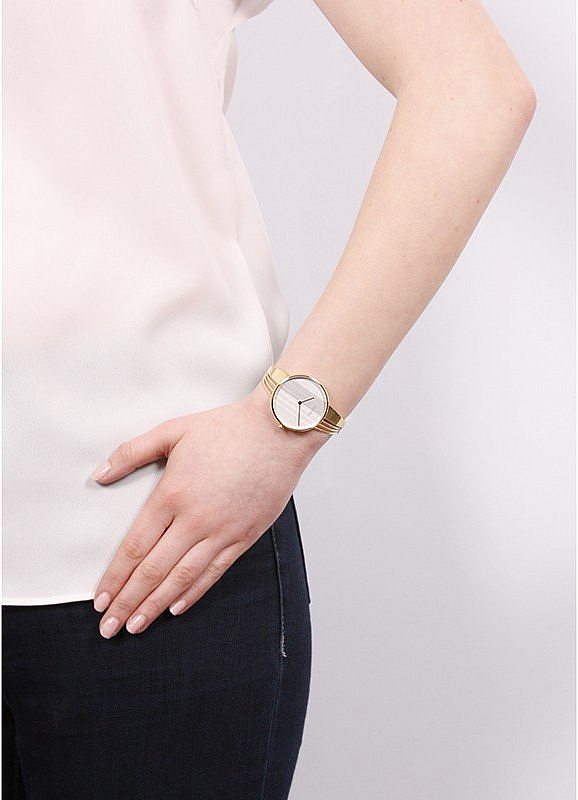 Calvin Klein Drift Silver Dial Gold Steel Strap Watch for Women - K6S2N516 Buy Now By Calvin Klein