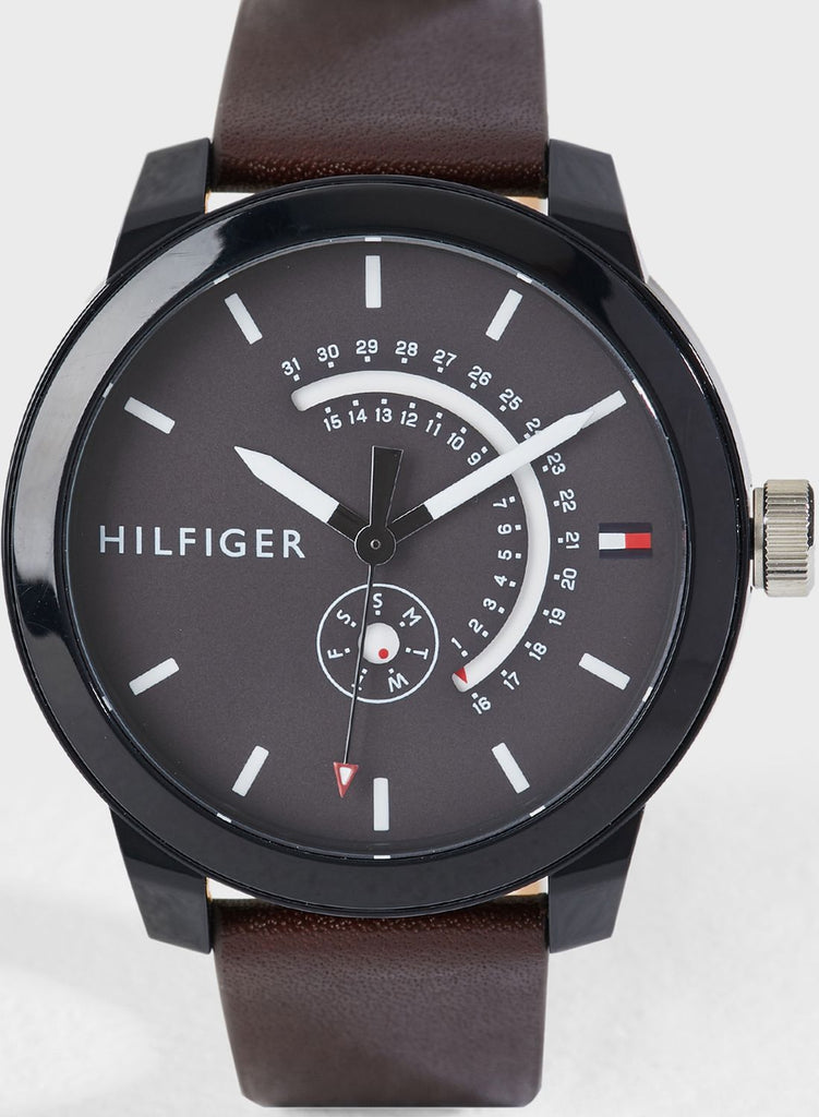 Tommy Hilfiger Denim Black Dial Brown Leather Strap Watch for Men - 1791478 Buy Now By Tommy Hilfiger