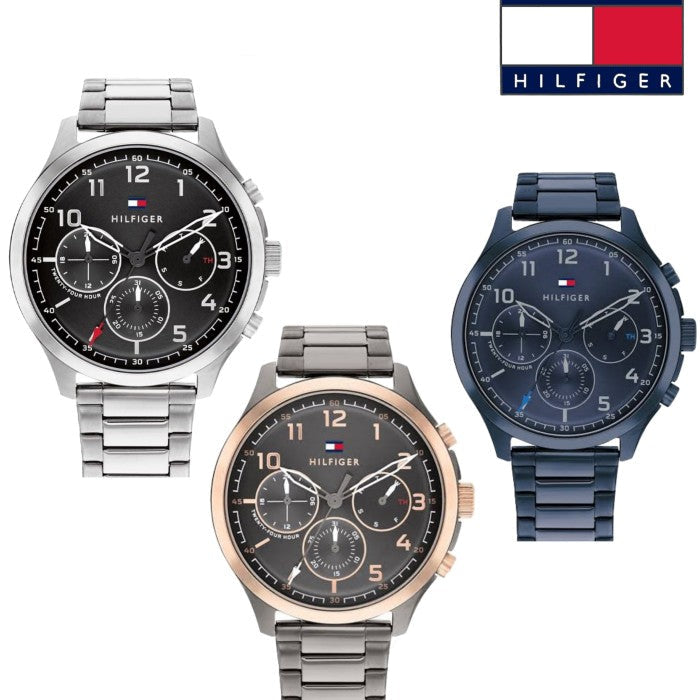 Tommy Hilfiger Asher Chronograph Blue Dial Blue Steel Strap Watch For Men - 1791853 Buy Now By Tommy Hilfiger