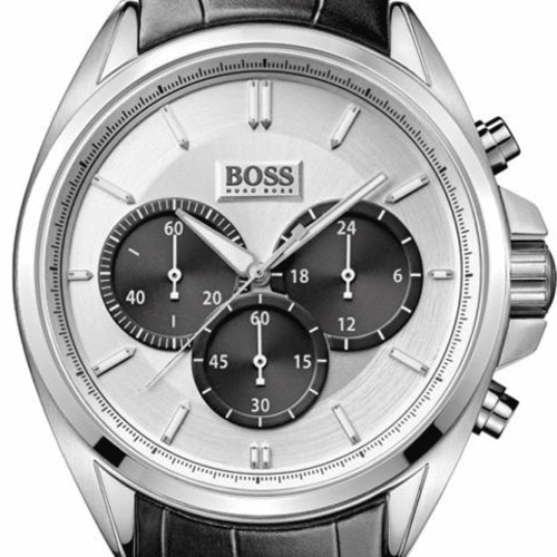 Hugo Boss Driver Chronograph Quartz Silver Dial Black Leather Strap Watch For Men - 1512880 Buy Now By Hugo Boss