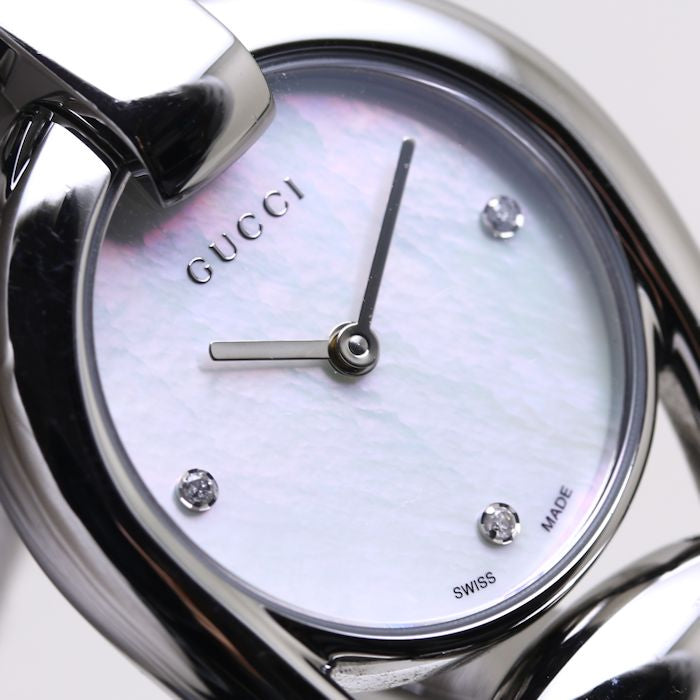 Gucci Horsebit Collection Diamonds Mother of Pearl Dial Silver Steel Strap Watch For Women - YA139506 Buy Now By Gucci