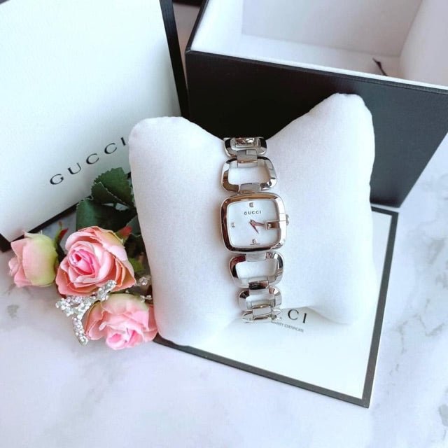 Gucci G Gucci Diamonds Mother of Pearl Dial Silver Steel Strap Watch For Women - YA125502 Buy Now By Gucci