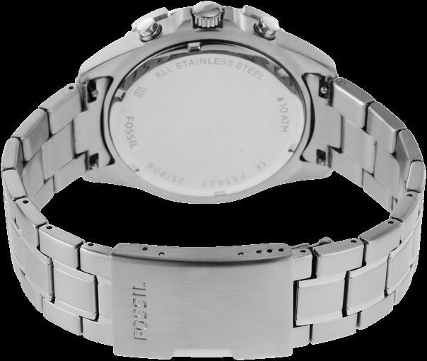 Fossil Garrett Chronograph Blue Dial Silver Steel Strap Watch for Men - FS5623 Buy Now By Fossil