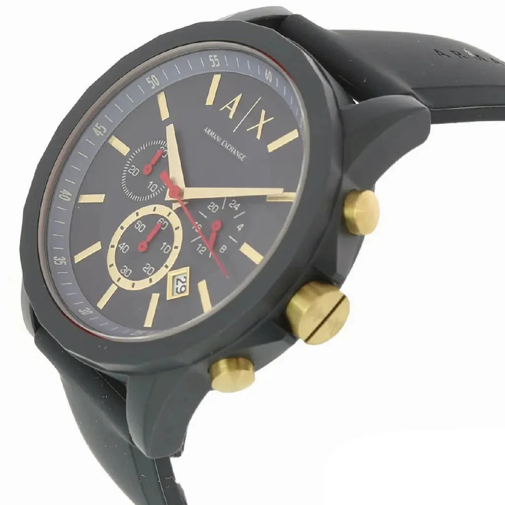 Armani Exchange Outerbanks Chronograph Blue Dial Blue Silicone Strap Watch For Men - AX1335 Buy Now By Armani Exchange