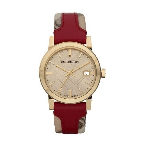 Burberry The City Gold Dial Orange Leather Strap Watch for Women - BU9017 Buy Now By Burberry