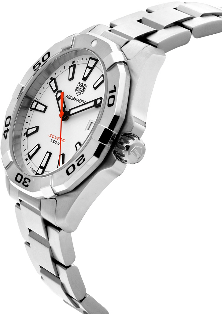 Tag Heuer Aquaracer Quartz White Dial Silver Steel Strap Watch for Men - WBD1111.BA0928 Buy Now By Tag Heuer