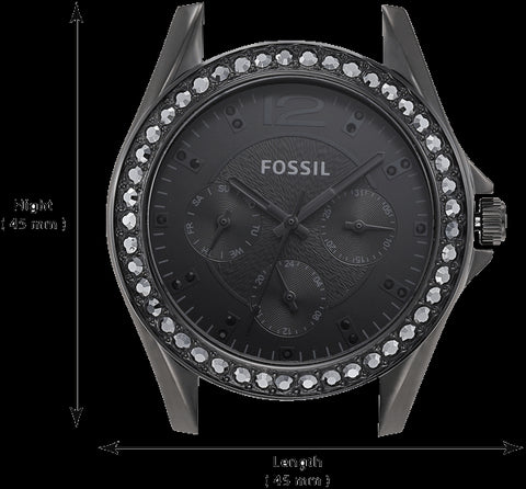 Fossil Riley Multifunction Black Dial Black Steel Strap Watch for Women - ES4519 Buy Now By Fossil