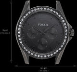 Fossil Riley Multifunction Black Dial Black Steel Strap Watch for Women - ES4519 Buy Now By Fossil