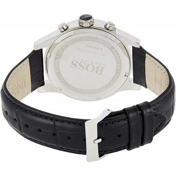 Hugo Boss Jet Black Dial Black Leather Strap Watch for Men - 1513279 Buy Now By Hugo Boss