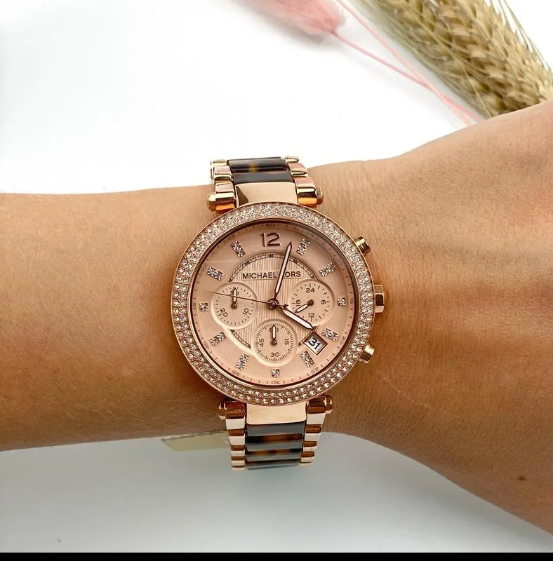 Michael Kors Parker Rose Gold Dial Two Tone Steel Strap Watch for Women - MK5538 Buy Now By Michael Kors