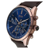 Hugo Boss Grand Prix Blue Dial Brown Leather Strap Watch for Men - 1513604 Buy Now By Hugo Boss