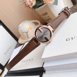 Gucci G Interlocking Brown Dial Brown Leather Strap Watch For Women - YA133504 Buy Now By Gucci