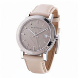 Burberry The City Silver Dial Beige Leather Strap Unisex Watch - BU9010 Buy Now By Burberry