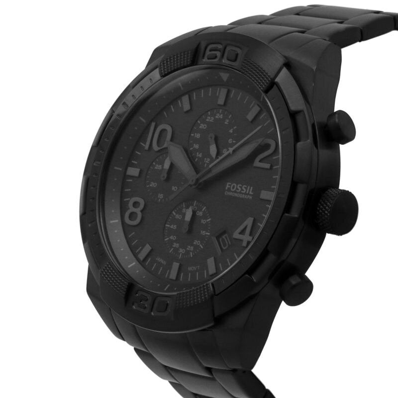 Fossil Bronson Chronograph Black Dial Black Steel Strap Watch for Men - FS5712 Buy Now By Fossil