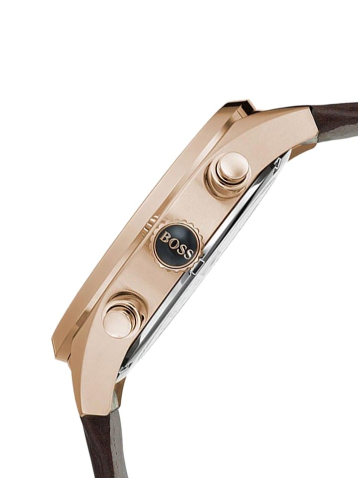 Hugo Boss Grand Prix Brown Dial Brown Leather Strap Watch for Men - 1513605 Buy Now By Hugo Boss