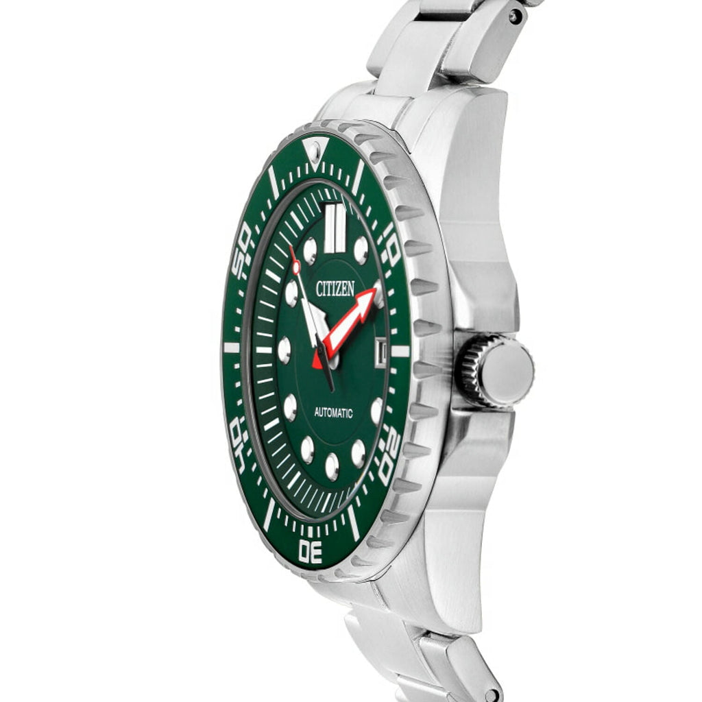 Citizen Promaster Mechanical Green Dial Silver Steel Strap Watch For Men - NJ0129-87X Buy Now By Citizen