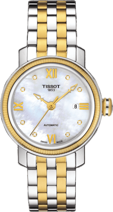Tissot T Classic Bridgeport Automatic Mother of Pearl Dial Two Tone Steel Strap Watch for Women - T097.410.22.116.00 Buy Now By Tissot