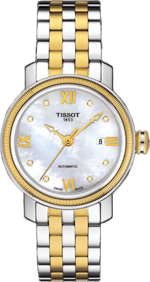 Tissot T Classic Bridgeport Automatic Mother of Pearl Dial Two Tone Steel Strap Watch for Women - T097.410.22.116.00 Buy Now By Tissot